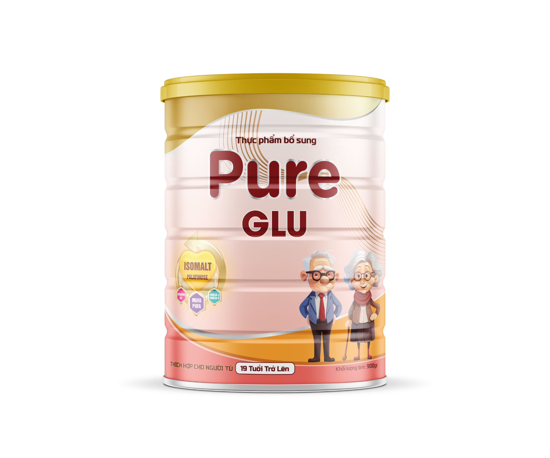 Lon sữa Pure Glu 900g của ATAMI dành cho người cần kiểm soát đường huyết